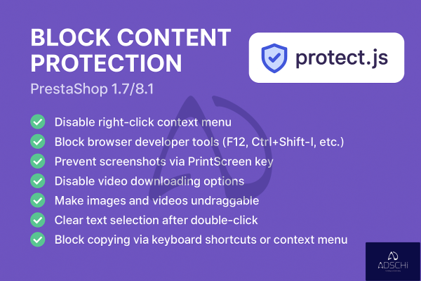 prestashop protection copy write